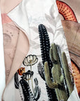 Snake Square Silk scarf 'Nevada' Silk is a Hand-painted in neutral tones with coiled serpent