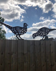 2 Rusty Metal Pheasants Garden Pheasants