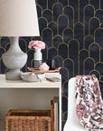 Art Deco Gold Arch Peel and Stick Wallpaper | Wonderwallsboutique