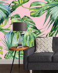Pink Jungle wallpaper Peel and Stick | Wonderwallsboutique