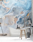 Marble aquarelle textured Wallpaper Mural - Blue and... | Wonderwallsboutique