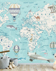 Kids World Map Wallpaper Peel and Stick | Wonderwallsboutique
