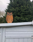 Rusty Metal Standing Owl Garden Decoration