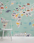 Giant Safari Kids Safari Map Wallpaper Mural Mural | Wonderwallsboutique