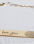 Actual Handwriting Bar Bangle