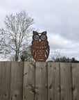 Rusty Metal Standing Owl Garden Decoration