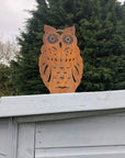 Rusty Metal Standing Owl Garden Decoration