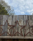 3 Large Rusty Metal barn STARS.