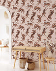 Boho Neutral Rose Tiger Wallpaper Removable Peel and... | Wonderwallsboutique