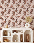 Boho Neutral Rose Tiger Wallpaper Removable Peel and... | Wonderwallsboutique
