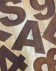 12″ Rusty Fat Font Metal Letters For The Home And Garden A–Z & 0–9