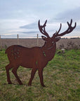 Large Rusty Metal Garden Stag Statue
