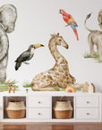 Jungle Animals | Safari Animals Wall Decal | Nursery Wall Decal | Tropical Monkey Wall Stickers | Wall Decal For Kids