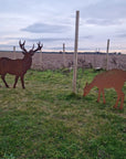 Large Rusty Metal Garden Stag Statue