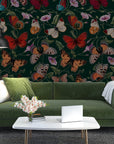 Dark floral wallpaper Mural | Wonderwallsboutique