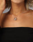 14k White Gold Twisted Wire Ring Holder Necklace