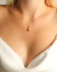 Tiny Wishbone Necklace Gold Filled