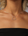 14k White Gold Twisted Wire Ring Holder Necklace