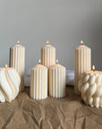 Ribbed Peak Pillar Candle