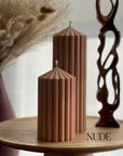 Ribbed Peak Pillar Candle