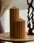 Ribbed Peak Pillar Candle