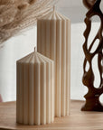 Ribbed Peak Pillar Candle