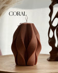 Large Ribbed Swirl Candle