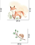 Forest Animals Nursery Wall Decal Sticker, Woodland Animals Wall Art, Watercolor Wall decal for kids