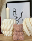 Rose Teddy Bear Candle: Hand Poured Soy Wax Blend Home Decor-2