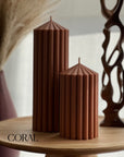 Ribbed Peak Pillar Candle