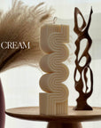 Huge Aesthetic Ribbed Pillar Candle