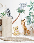 Adorable Safari Wall Decals - Removable Peel and Stick African Animals Stickers for Kids Room