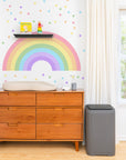 Large Rainbow Decal for Girl Bedroom, Gift Polka Dots Wall Stickers Kids, Pastel Rainbow Vinyl Sticker Playroom, Rainbow Nursery Decoration
