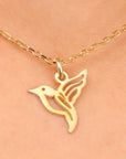 Tiny Hummingbird Necklace, Dainty Hummingbird Choker Necklace, Freedom Necklace, Hummingbird Lovers Gift, Silver Hummingbird Necklace