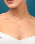 Pearl Of Mother Lariat Name Necklace, Y Lariat Mother Of Letters Name Necklace Sterling Silver, Mother Day Gift, Mommy Gift