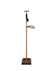 Luxury Dressboy Vintage Brass & Black Leather Valet Suit & Clothes Stand