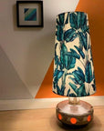 Leaves velvet cone lampshade, extra tall lampshade, white