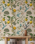 Lemon Grove Hummingbirds Peel and Stick Wallpaper - Removable Self-Adhesive for Nursery or Kitchen