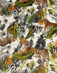 Tiger cheetah jungle velvet drum lampshade / ceiling shade, with a white lining