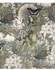 Grey Peacock Butterfly Velvet Lampshade | French Drum Ceiling Light Shade | Bespoke Handmade Empire Lampshade