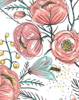 Anemone Fall Peel And Stick Wallpaper, Floral Wall Mural, Poppy Flowers Removable Wallpaper, Pink Wall Covering
