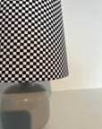 Checkerboard cotton cone lampshade, extra tall lampshade