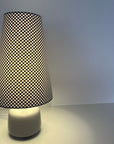 Checkerboard cotton cone lampshade, extra tall lampshade