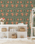 William Morris Pimpernel Pattern Peel and Stick Wallpaper Self-Adhesive Removable Wallcovering Fabric & Light Canvas Texture Wall Murals