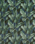 Navy Leaves Velvet Lampshade | French Drum Ceiling Light Shade | Bespoke Handmade Empire Lampshade