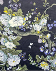 Navy Floral Velvet Lampshade | French Drum Ceiling Light Shade | Bespoke Handmade Empire Lampshade