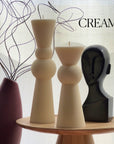 Soy Wax Chess Pillar Candle Set | Ribbed Decorative Candles-2