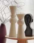 Soy Wax Chess Pillar Candle Set | Ribbed Decorative Candles-0