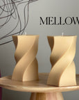 Wavy Pillar Soy Wax Candle: Unique Home Decor
