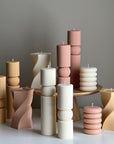 Wavy Pillar Soy Wax Candle: Unique Home Decor